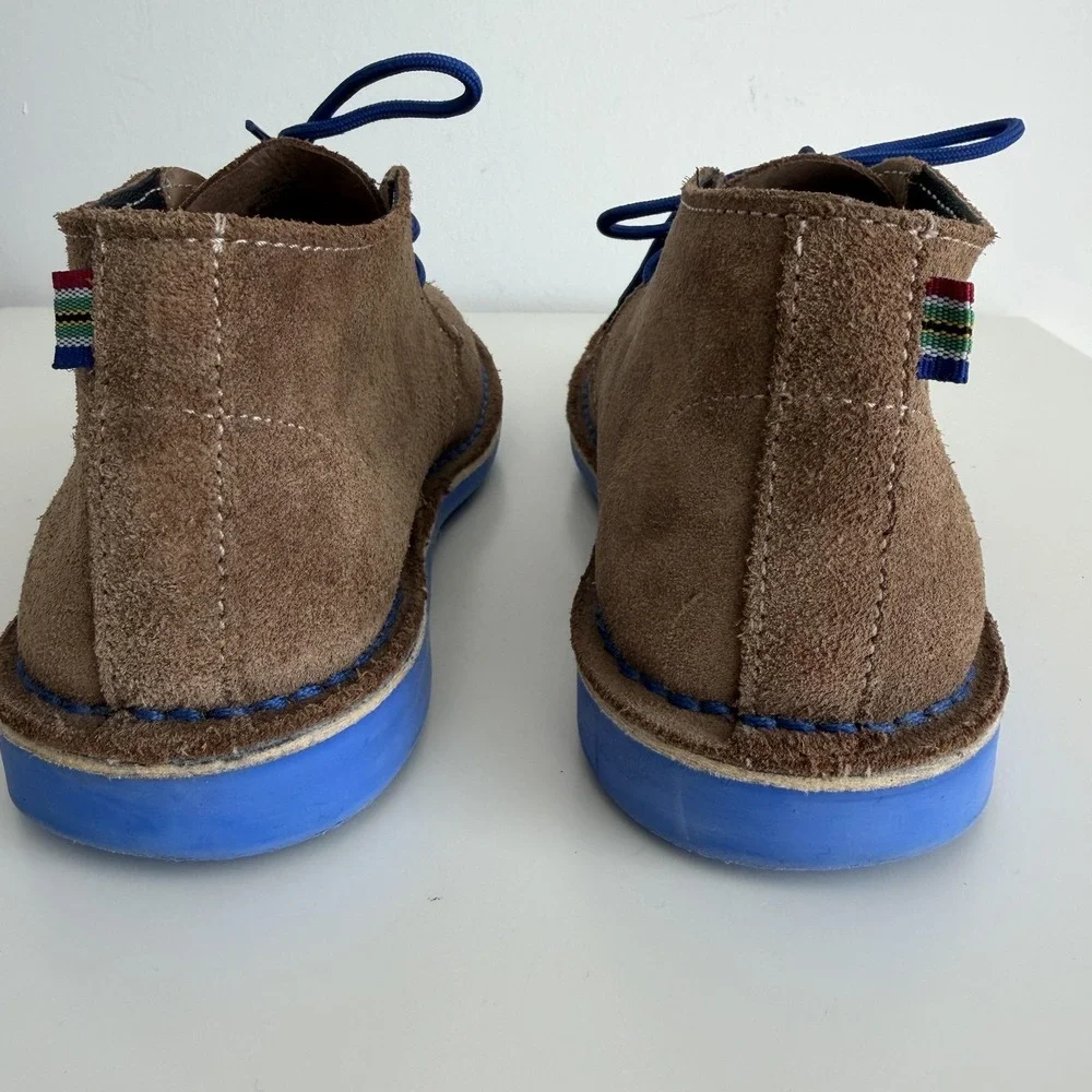 Veldskoen Boots Mens 8 Brown Suede Ankle Chukka Blue Sole Lace Up Casual Boots